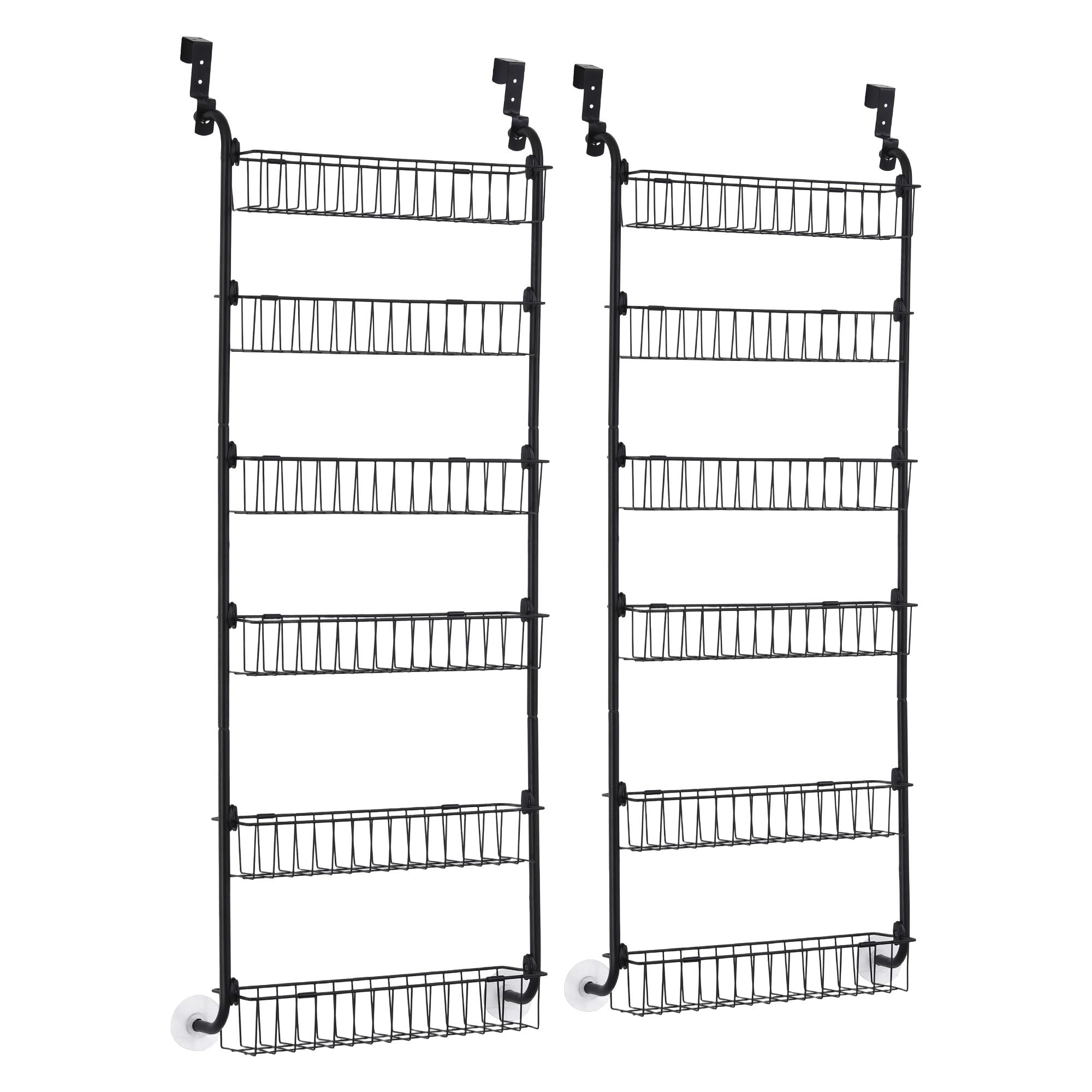 Artiss 2x Over Door Storage Pantry Organiser 6-Tier Metal Hanger Hook Black OVDS-A-MET01-BKX2