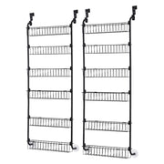 Artiss 2x Over Door Storage Pantry Organiser 6-Tier Metal Hanger Hook Black OVDS-A-MET01-BKX2