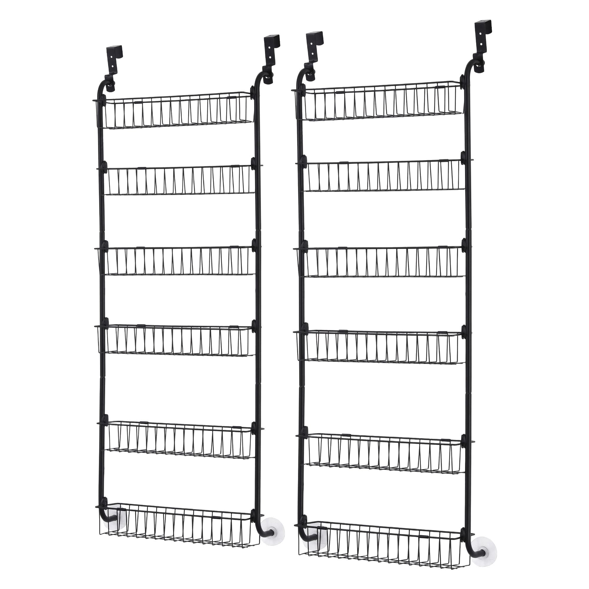 Artiss 2x Over Door Storage Pantry Organiser 6-Tier Metal Hanger Hook Black OVDS-A-MET01-BKX2