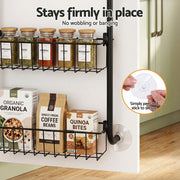 Artiss 2x Over Door Storage Pantry Organiser 6-Tier Metal Hanger Hook Black OVDS-A-MET01-BKX2