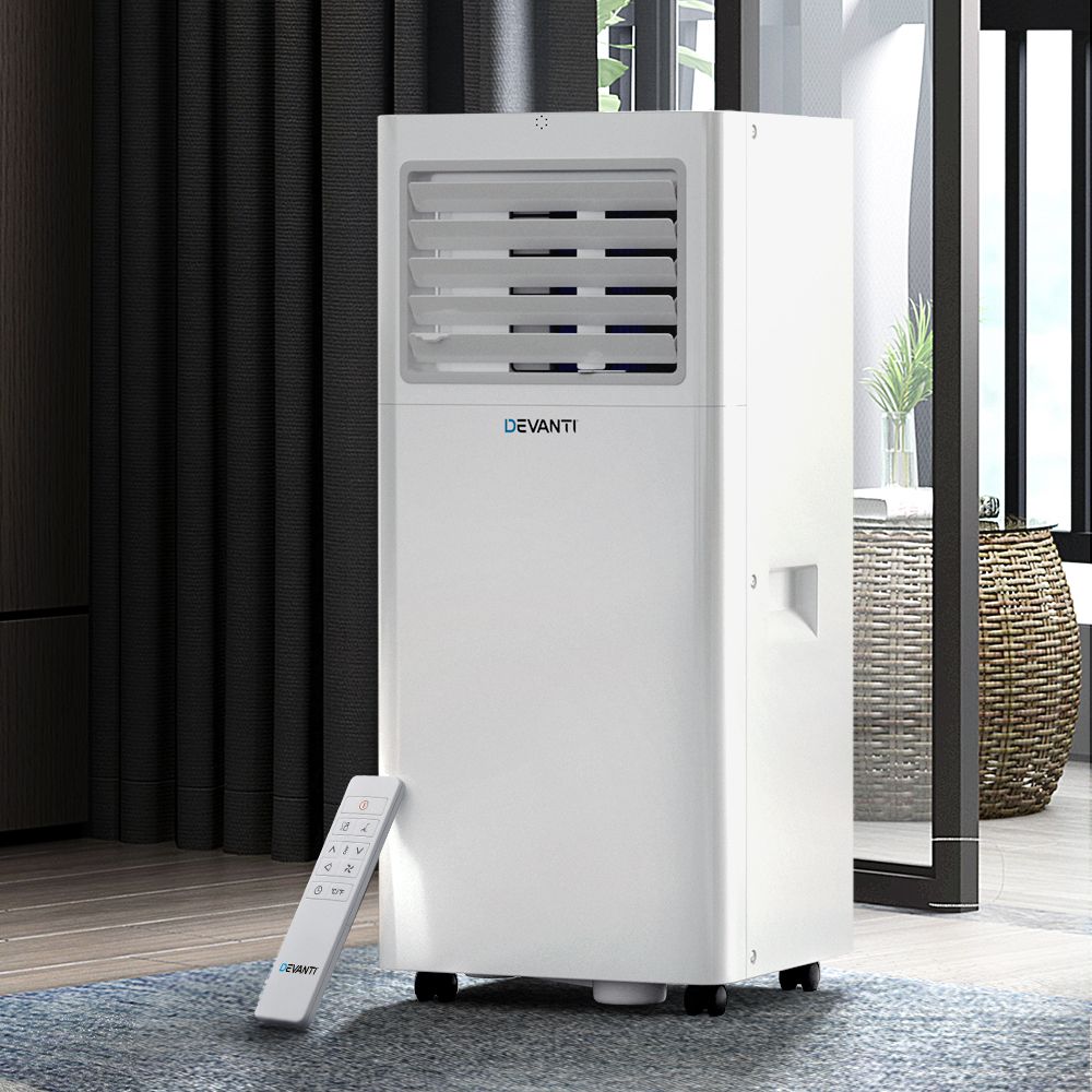 Devanti Portable Air Conditioner 7000BTU Cooling Mobile Fan Cooler Dehumidifier PAC-A-14K-NEW-WH