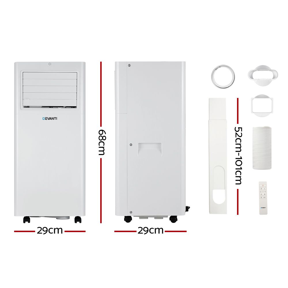 Devanti Portable Air Conditioner 7000BTU Cooling Mobile Fan Cooler Dehumidifier PAC-A-14K-NEW-WH