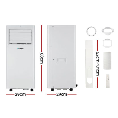Devanti Portable Air Conditioner 7000BTU Cooling Mobile Fan Cooler Dehumidifier PAC-A-14K-NEW-WH