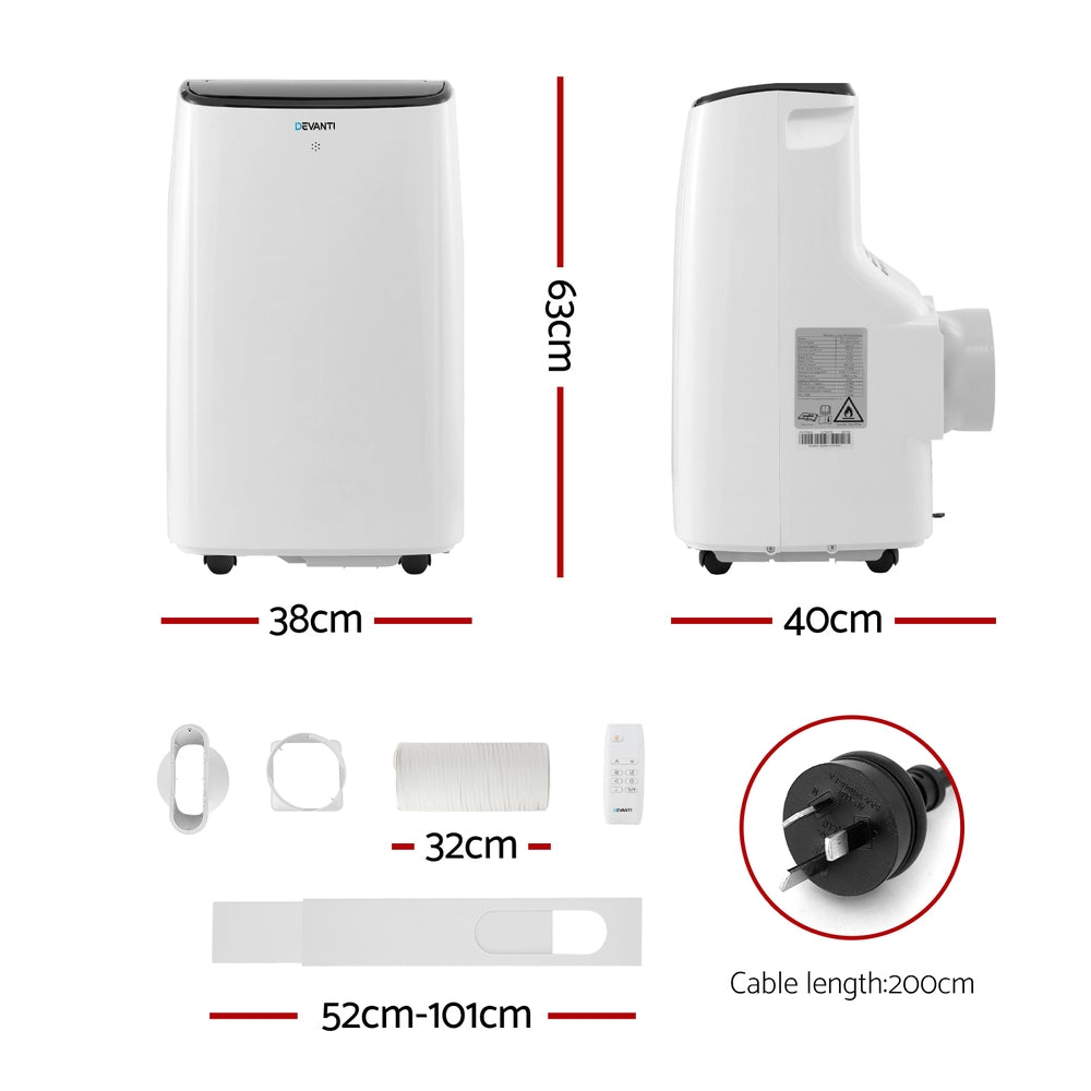 Devanti Portable Air Conditioner WiFi 7000BTU PAC-A-14K-WH-WI
