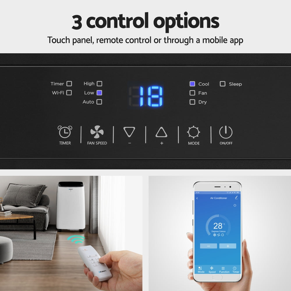 Devanti Portable Air Conditioner WiFi 7000BTU PAC-A-14K-WH-WI