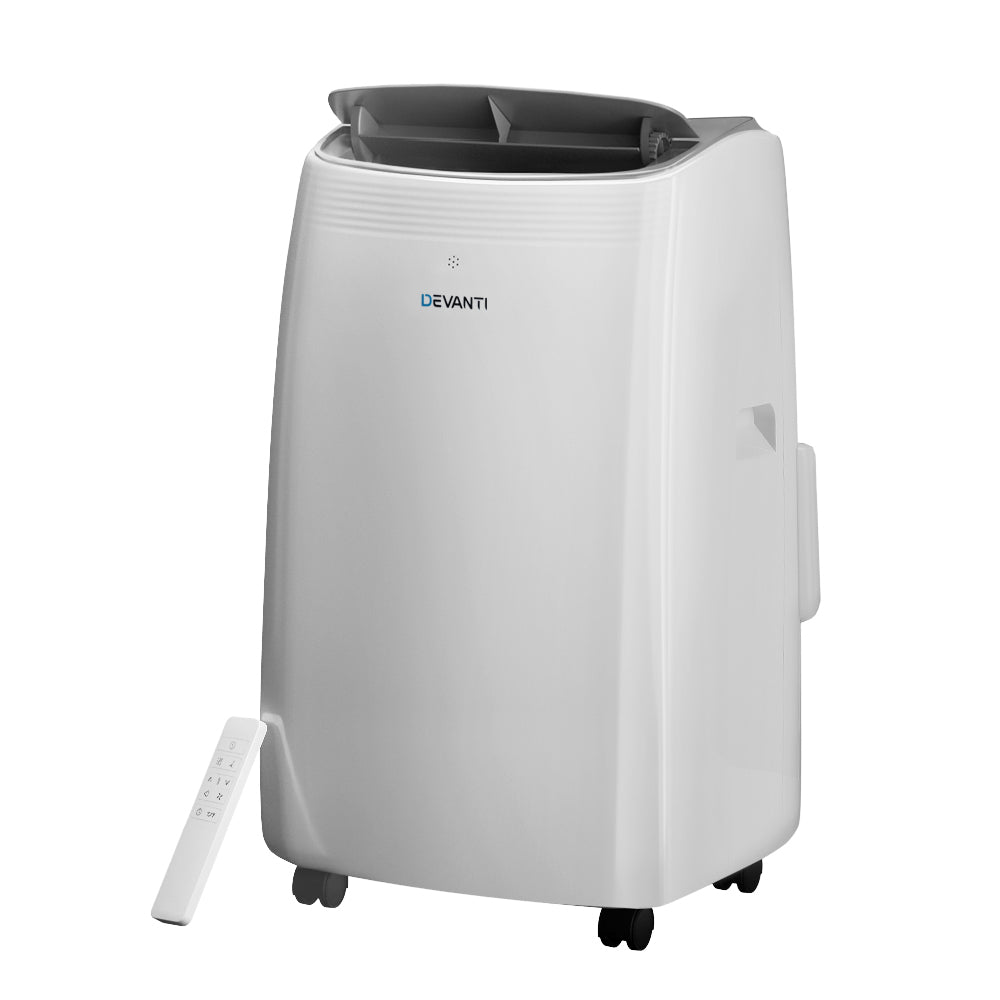 Devanti 12000BTU Portable Air Conditioner Cooling Mobile Fan Cooler Remote 3300W PAC-A-22K-NEW-WH