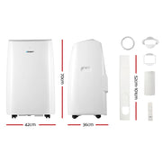 Devanti 12000BTU Portable Air Conditioner Cooling Mobile Fan Cooler Remote 3300W PAC-A-22K-NEW-WH