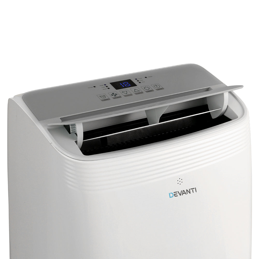 Devanti 12000BTU Portable Air Conditioner Cooling Mobile Fan Cooler Remote 3300W PAC-A-22K-NEW-WH