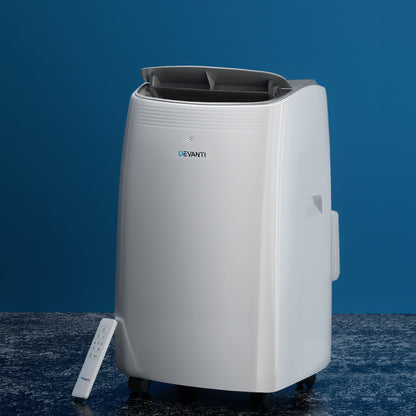 Devanti 12000BTU Portable Air Conditioner Cooling Mobile Fan Cooler Remote 3300W PAC-A-22K-NEW-WH