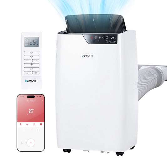 Devanti Portable Air Conditioner Dehumidifier Fan 12000BTU PAC-B-12000-WH
