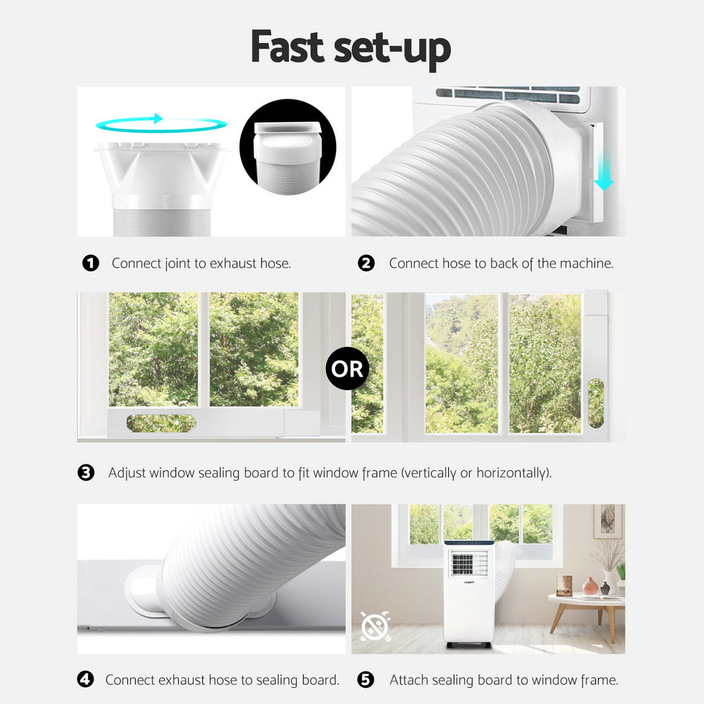3-in-1 Devanti Portable Air Conditioner Dehumidifier Fan 7000BTU PAC-B-7000-WH