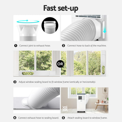 3-in-1 Devanti Portable Air Conditioner Dehumidifier Fan 7000BTU PAC-B-7000-WH