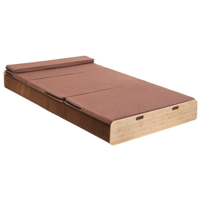 Artiss Folding Kraft Paper Bed Frame with Mattress and Pillow 300kg Capacity 200x120cm PAPER-BED-12023-BR-AB