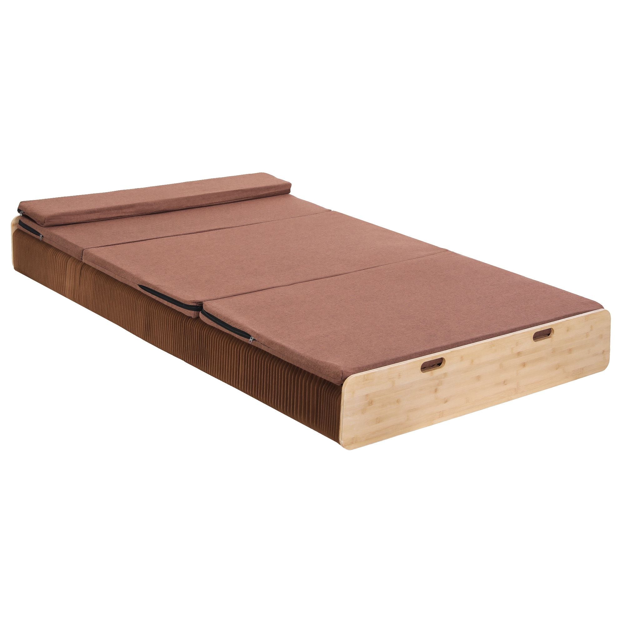 Artiss Folding Kraft Paper Bed Frame with Mattress and Pillow 300kg Capacity 200x120cm