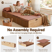 Artiss Folding Kraft Paper Bed Frame with Mattress and Pillow 300kg Capacity 200x120cm