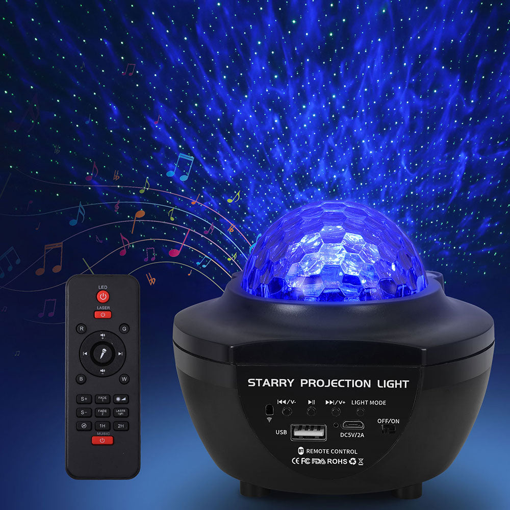 Gardeon Projector Party Night Light LED Galaxy Starry Sky Ocean Star Lamp Music PAR-LIGHT-Q5-BK