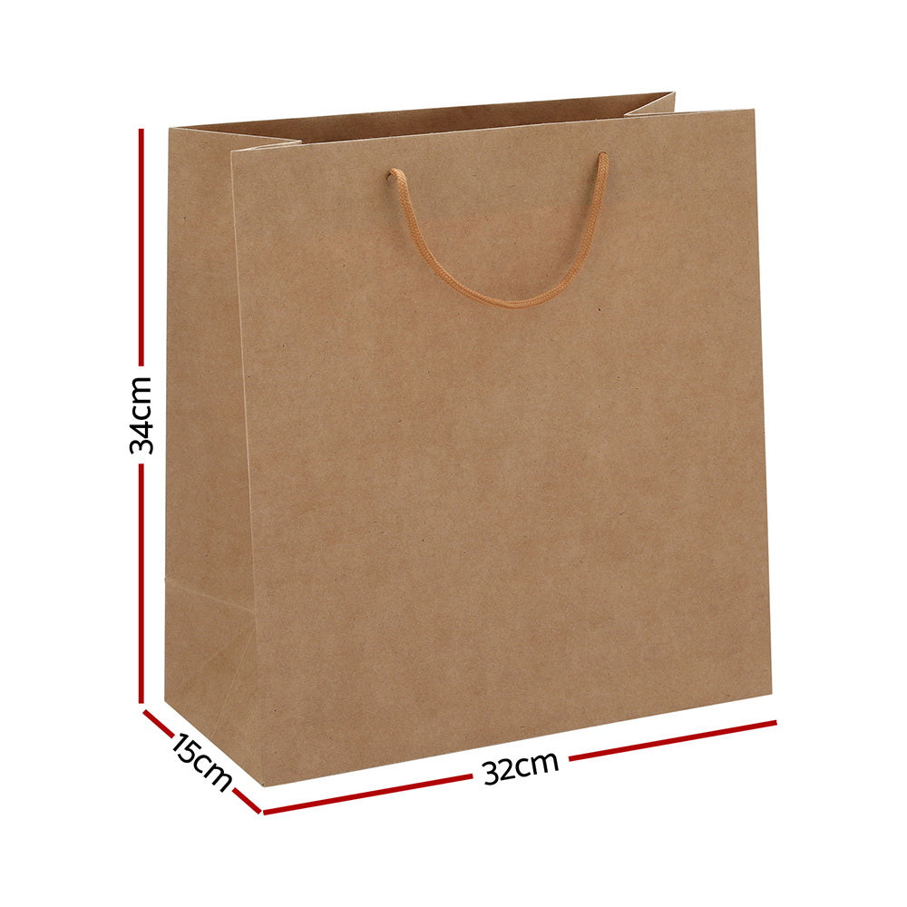 100pcs Bulk Kraft Paper Bags Pack Brown Shopping Retail Gift Bags Reusable Brown PB-100-F-BR