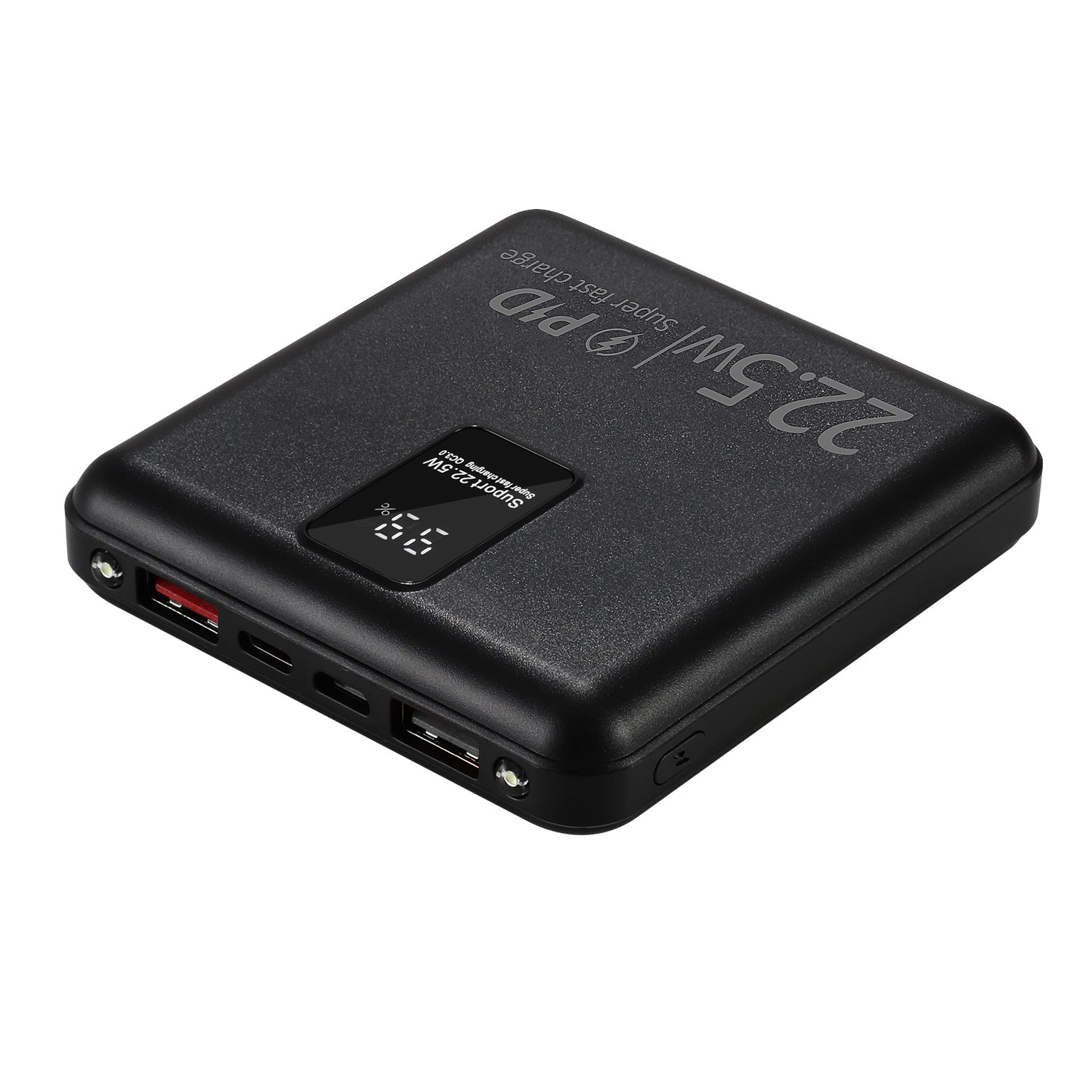 10000mAh Portable Power Bank PD22.5W Quick Charging Fast Charger for Phone Black PB-1WPD20-R-BK