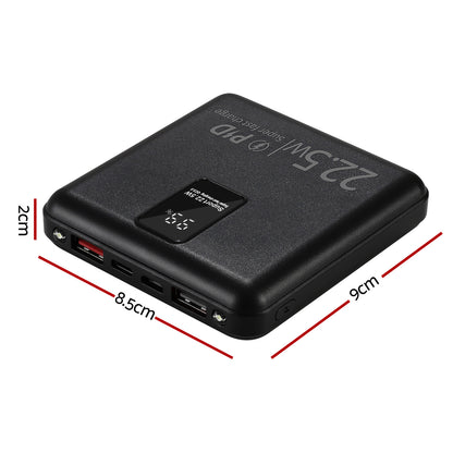 10000mAh Portable Power Bank PD22.5W Quick Charging Fast Charger for Phone Black PB-1WPD20-R-BK