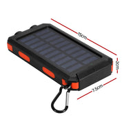 10000mAh Portable Solar Power Bank External Battery Dual USB Phone Charger Light PB-1WSL-OR