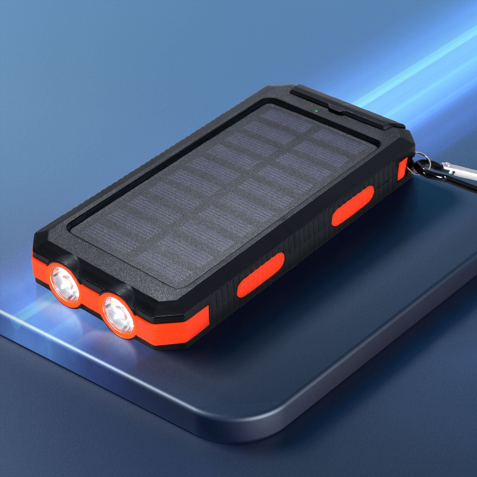 10000mAh Portable Solar Power Bank External Battery Dual USB Phone Charger Light PB-1WSL-OR