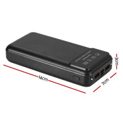 20000mAh Portable Power Bank PD22.5W Quick Charging Fast Charger for Phone Black PB-2WPD20-R-BK