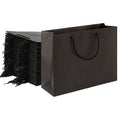 50pcs Bulk Paper Bags Pack Shopping Retail Gift Bag Reusable Fabric Handle Black PB-50-F-BK