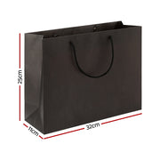 50pcs Bulk Paper Bags Pack Shopping Retail Gift Bag Reusable Fabric Handle Black PB-50-F-BK