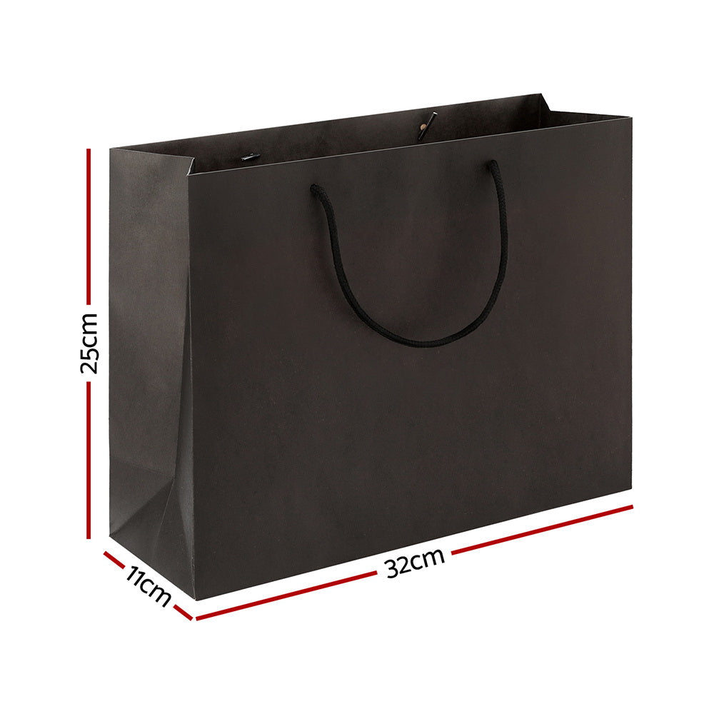 50pcs Bulk Paper Bags Pack Shopping Retail Gift Bag Reusable Fabric Handle Black PB-50-F-BK