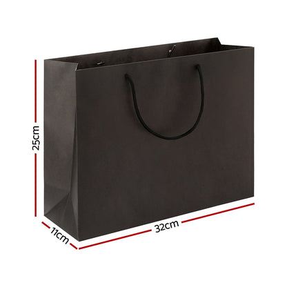 50pcs Bulk Paper Bags Pack Shopping Retail Gift Bag Reusable Fabric Handle Black PB-50-F-BK