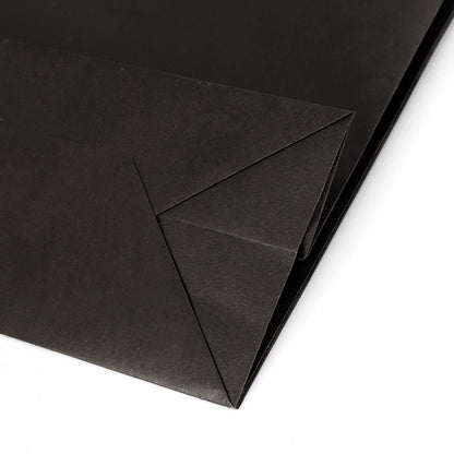 50pcs Bulk Paper Bags Pack Shopping Retail Gift Bag Reusable Fabric Handle Black PB-50-F-BK