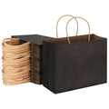 50pcs Bulk Paper Bags Pack Shopping Retail Gift Bags Reusable Soft Handle Black PB-50-P-BK