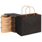 50pcs Bulk Paper Bags Pack Shopping Retail Gift Bags Reusable Soft Handle Black PB-50-P-BK