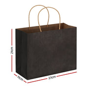 50pcs Bulk Paper Bags Pack Shopping Retail Gift Bags Reusable Soft Handle Black PB-50-P-BK
