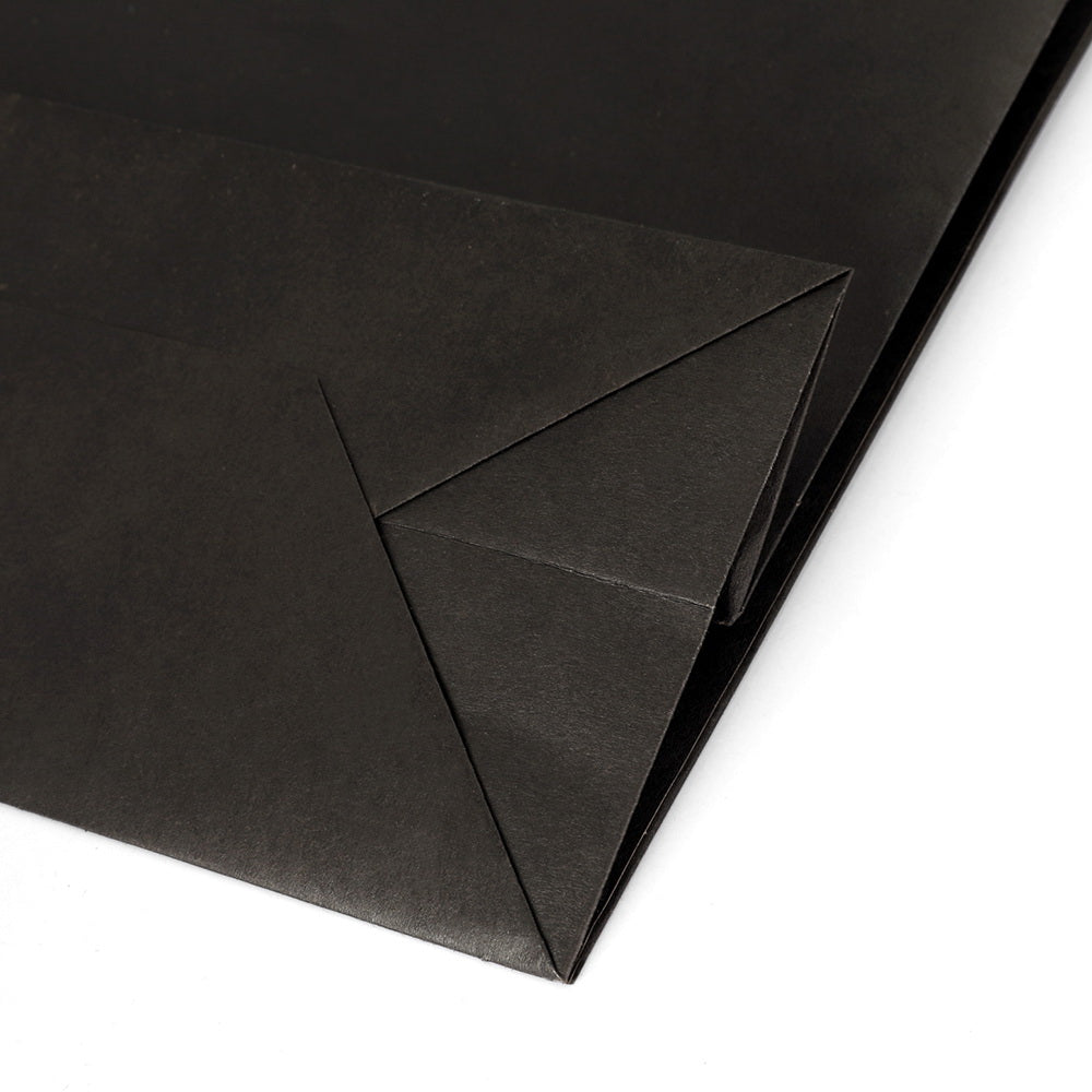 50pcs Bulk Paper Bags Pack Shopping Retail Gift Bags Reusable Soft Handle Black PB-50-P-BK