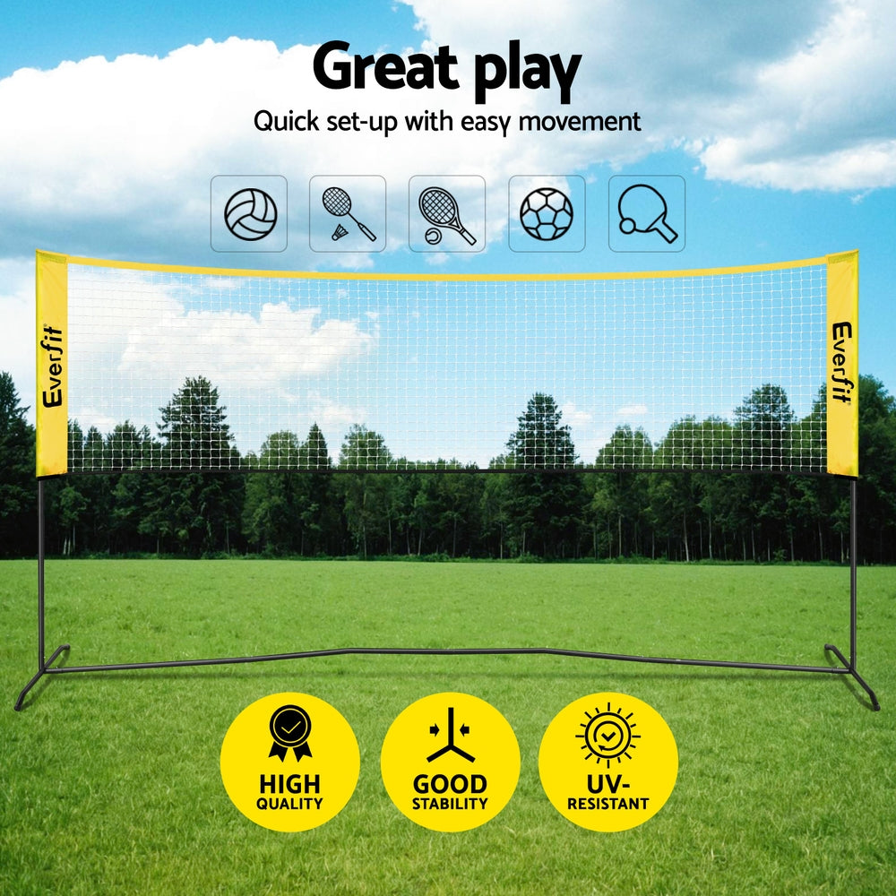 Everfit 10ft Portable Pickle Ball Net Adjustable Multi-Sport for Badminton Tennis Pickleball Volleyball PB-B-10FT-GR