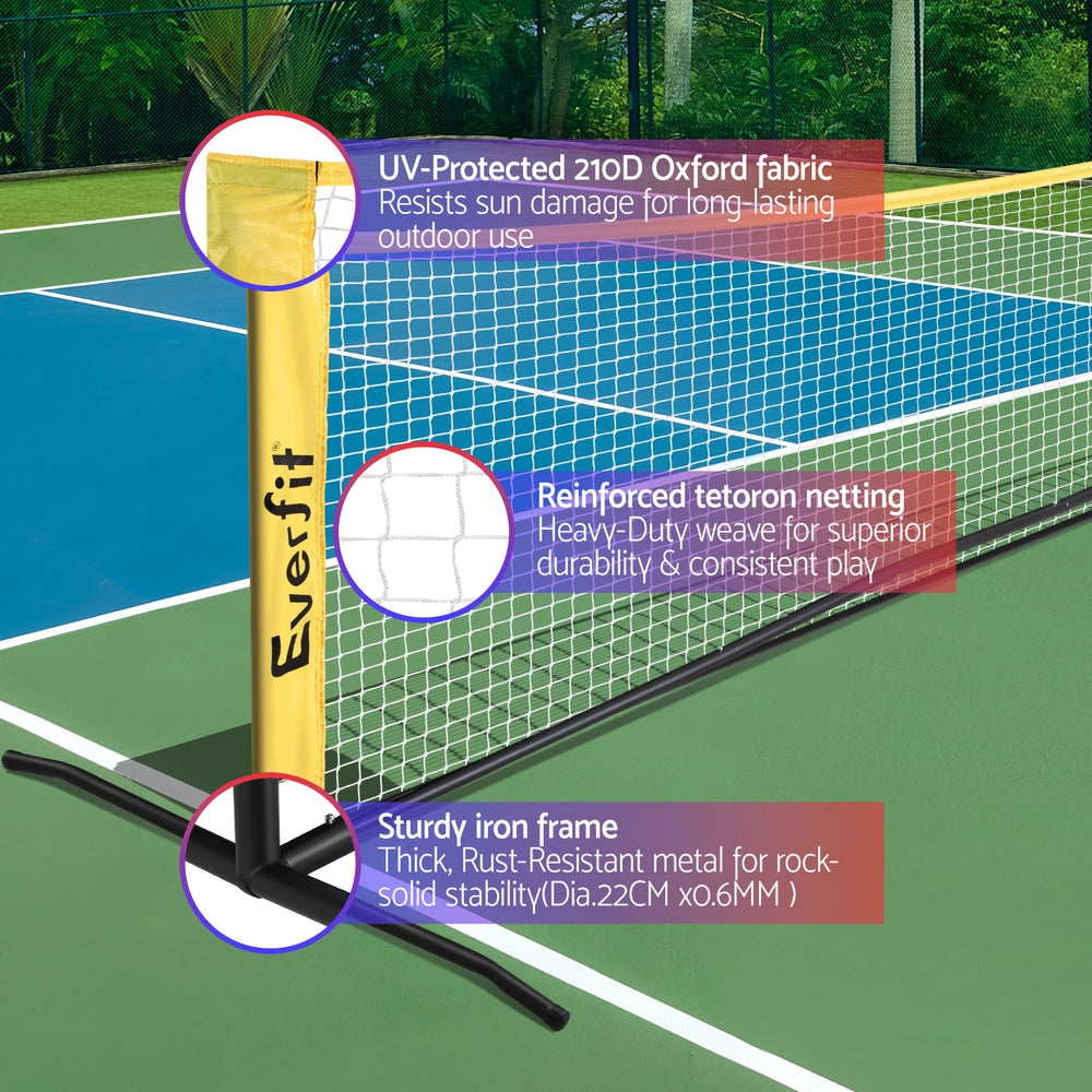 Everfit 10ft Portable Pickle Ball Net Adjustable Multi-Sport for Badminton Tennis Pickleball Volleyball PB-B-10FT-GR