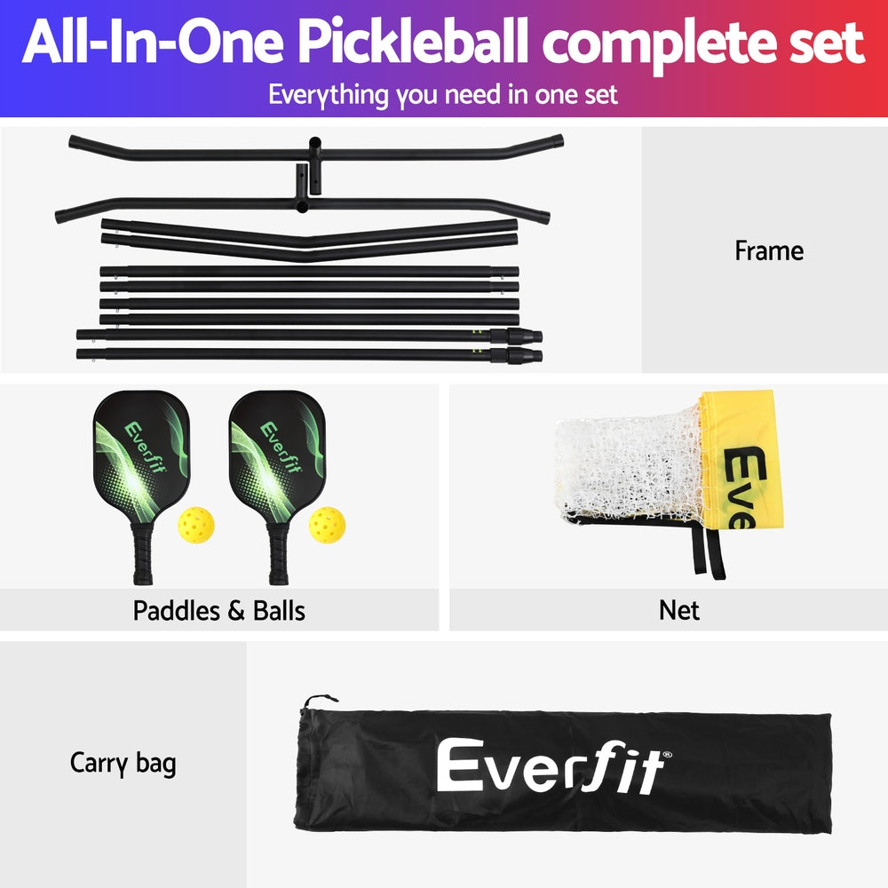 Everfit 10ft Portable Pickle Ball Net Adjustable Multi-Sport for Badminton Tennis Pickleball Volleyball PB-B-10FT-GR