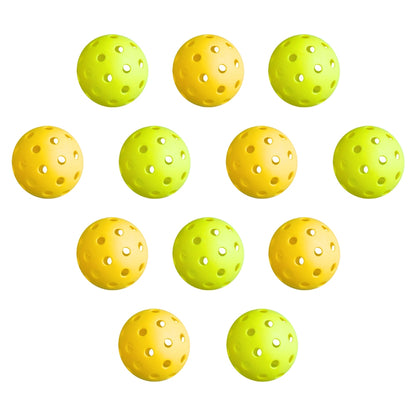 Everfit 12PC Pickleballs Set 40-Hole Design Indoor Outdoor Durable PE Balls Green/Yellow PB-B-12PCS-YG