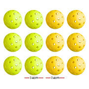 Everfit 12PC Pickleballs Set 40-Hole Design Indoor Outdoor Durable PE Balls Green/Yellow PB-B-12PCS-YG