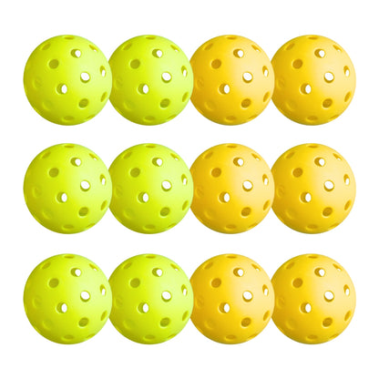 Everfit 12PC Pickleballs Set 40-Hole Design Indoor Outdoor Durable PE Balls Green/Yellow PB-B-12PCS-YG