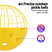 Everfit 12PC Pickleballs Set 40-Hole Design Indoor Outdoor Durable PE Balls Green/Yellow PB-B-12PCS-YG