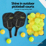 Everfit 12PC Pickleballs Set 40-Hole Design Indoor Outdoor Durable PE Balls Green/Yellow PB-B-12PCS-YG