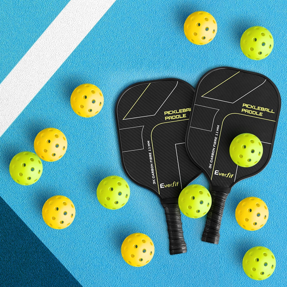 Everfit 12PC Pickleballs Set 40-Hole Design Indoor Outdoor Durable PE Balls Green/Yellow PB-B-12PCS-YG