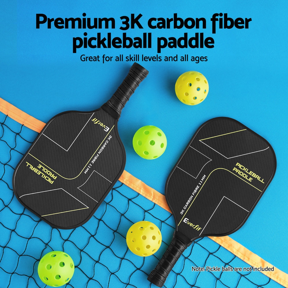 Everfit 2PCS Pickleball Paddles Set Outdoor Pickle Balls Rackets with Cover Bag Training PB-B-PADDLE-BKX2