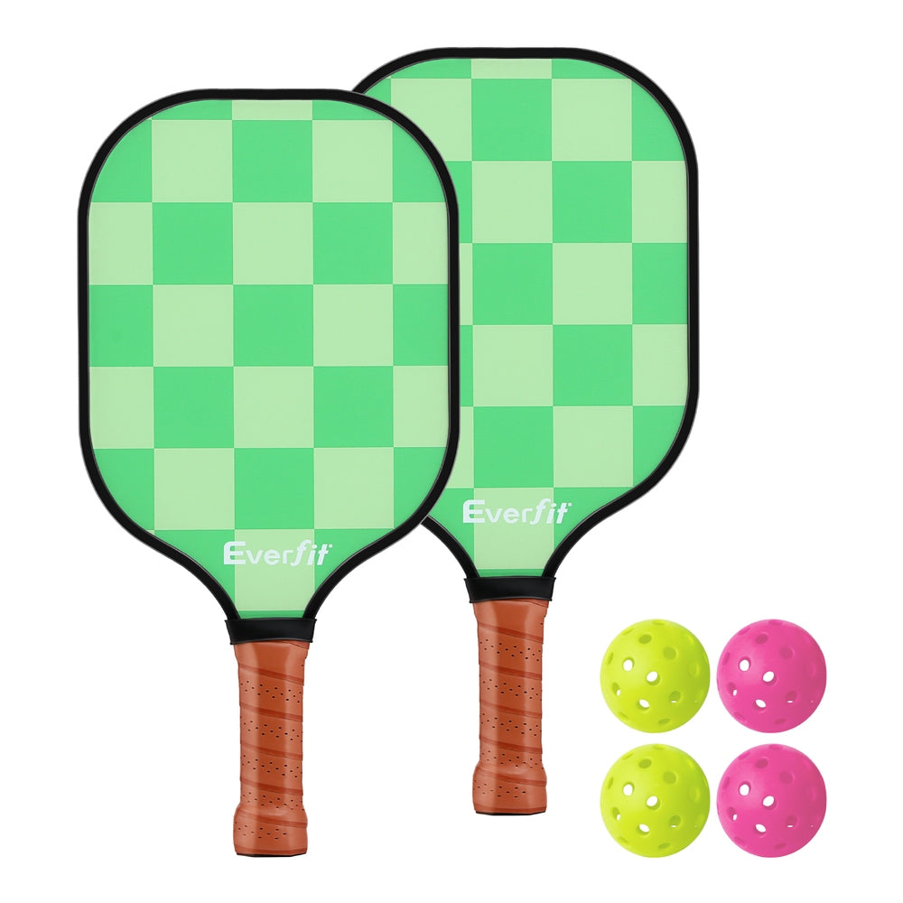 Everfit Pickleball Paddle Set Fiberglass with Balls Bag Tournament Kit 2PCS Pickle Balls Rackets PB-B-PADDLE-GRX2