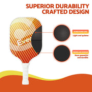 Everfit Pickleball Paddle Set Fibreglass Racquet Honeycomb Core With Bag Orange