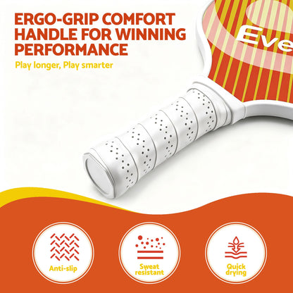 Everfit Pickleball Paddle Set Fibreglass Racquet Honeycomb Core With Bag Orange PB-B-PADDLE-OGX2