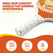 Everfit Pickleball Paddle Set Fibreglass Racquet Honeycomb Core With Bag Orange