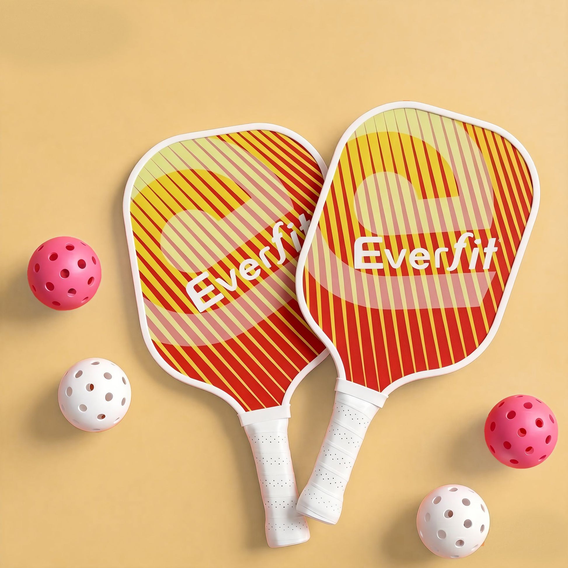 Everfit Pickleball Paddle Set Fibreglass Racquet Honeycomb Core With Bag Orange PB-B-PADDLE-OGX2